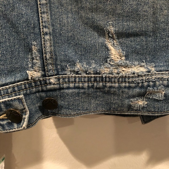 Free People Denim/Knit Hoodie Jacket - Indie Wash - Picture 7 of 8